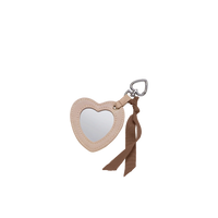 Heart Lommespeil Nøkkelring Sand