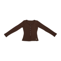 Winter Pointelle Cardigan Brown