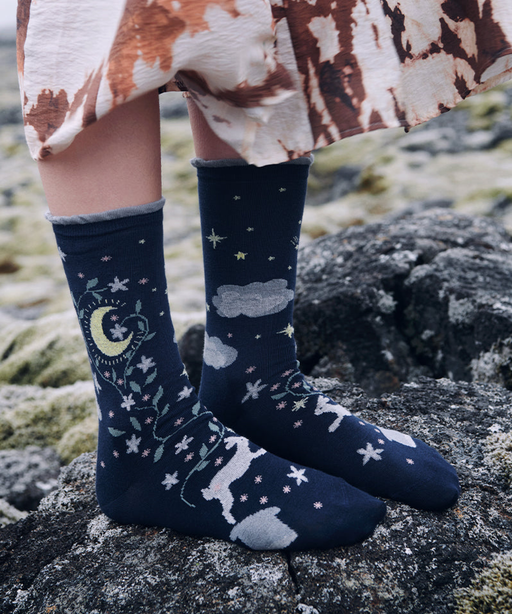 Bunny Moon Socks Marine